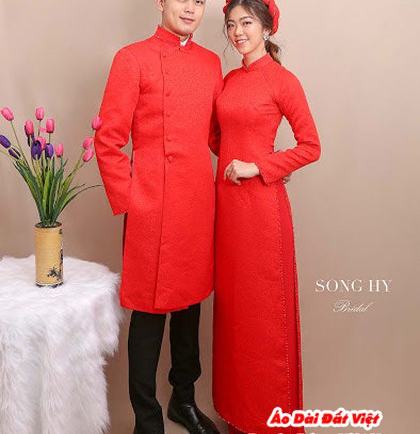 30 Mẫu Áo Dài Cưới Màu Đỏ Đẹp Hiện Nay - Vải Áo Dài My My